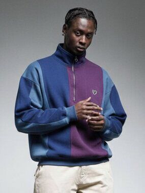 80s-90s VTG Mens Colorblock Quarter-Zip Pullover Sweater - Athletic Works